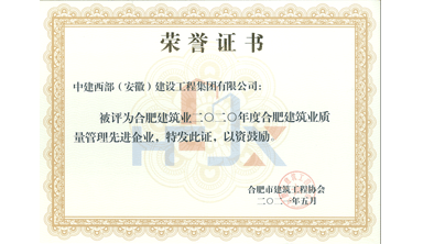 2020年度質(zhì)量管理先進企業(yè)